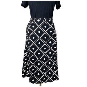 Liz Claiborne Black White Fully Lined Skirt 8